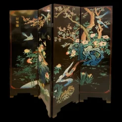 Pamono Coromandel Black Lacquered 4-Panel Screen> Room Dividers & Screens