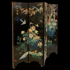 Pamono Coromandel Black Lacquered 4-Panel Screen> Room Dividers & Screens