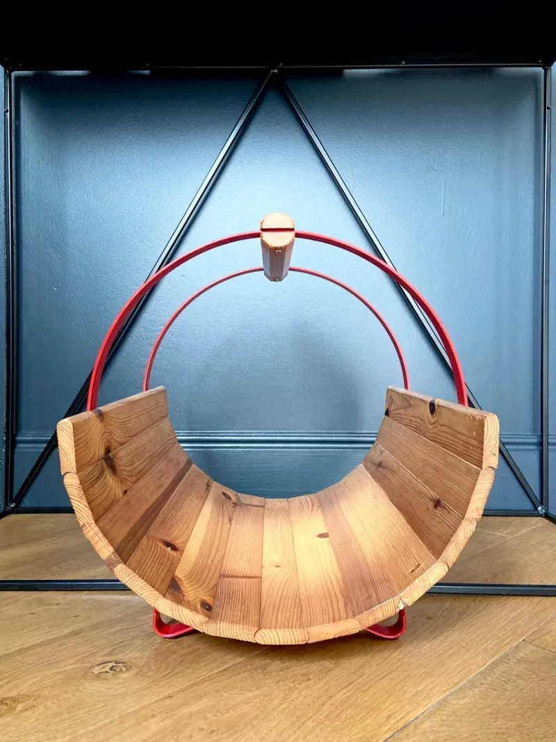 Pamono Coronado Magazine Rack in Wood and Metal, 1970s> Magazine Racks