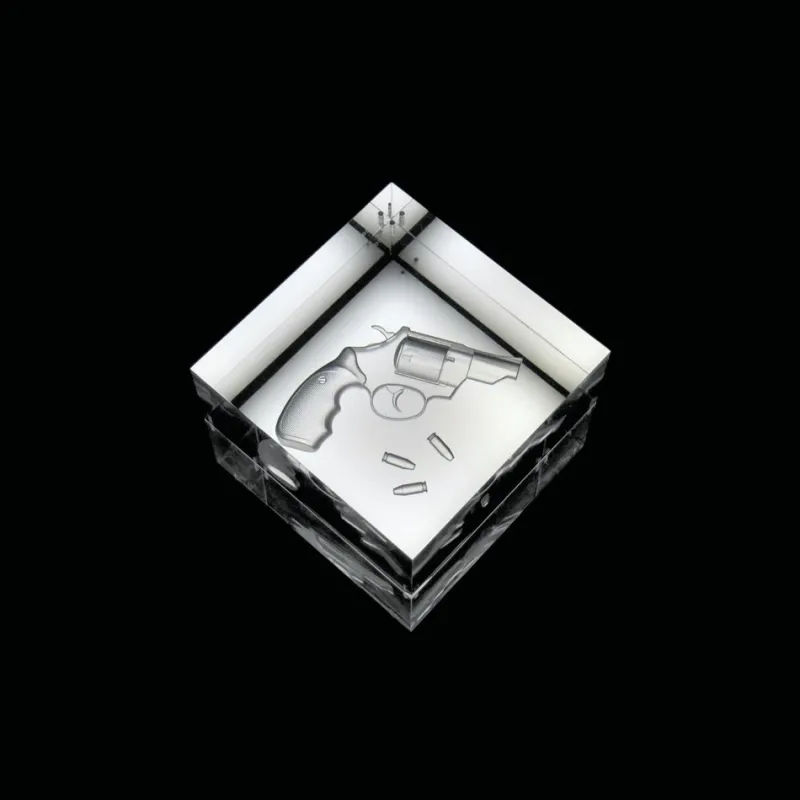 New Pamono Cosa Nostra Light Sculpture in Acrylic Glass and Leather by Barberini & Gunnell