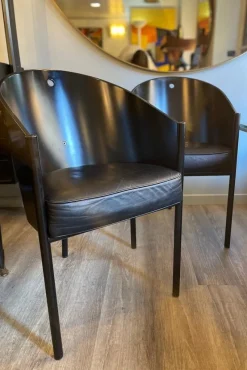 Pamono Costes Armchairs attributed to Philippe Starck for Driade Aleph, 1984, Set of 2><noscript><img width=