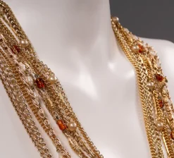 Pamono Costume Jewelry Necklace by GM, 1970s><noscript><img width=