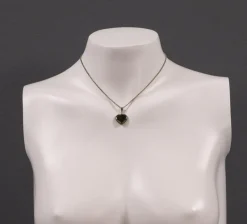 Hot Pamono Costume Necklace with a Green Nephrite Jade Heart, 1960s
