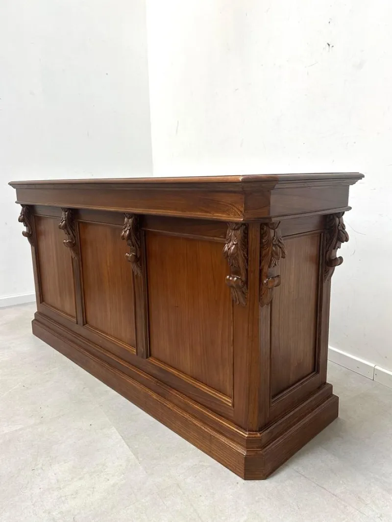 Pamono Counter in Elm Wood with Carved Details> Sideboards & Buffets