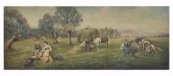 Hot Pamono Country Landscape, French School, Italian Oil on Canvas Painting