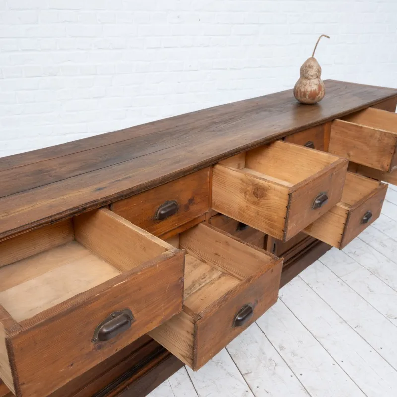 Pamono Craft Cabinet with Drawers and Sliding Doors, 1900s> Sideboards & Buffets