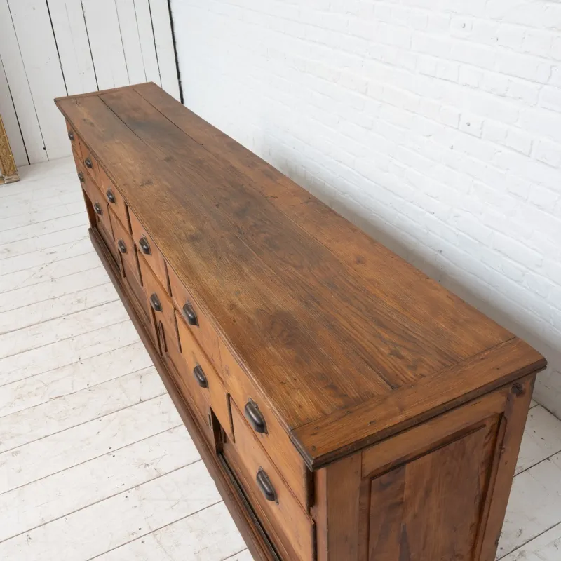 Pamono Craft Cabinet with Drawers and Sliding Doors, 1900s> Sideboards & Buffets