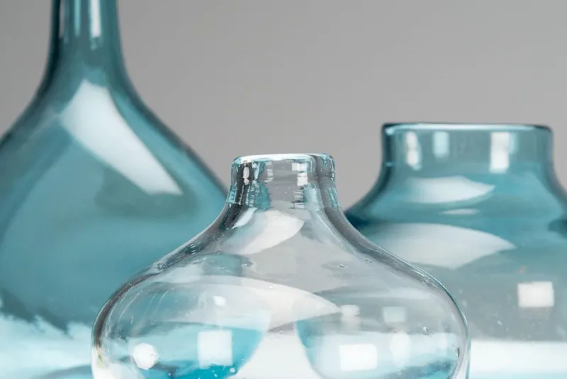 Pamono Crazy Bottles Vases by Claude and Florence Morin, Dieulefit, France, 1970s, Set of 4> Vases