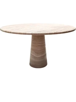 Pamono Cream Travertine Round Dining Table from My Habitat Design> Tables