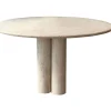 Sale Pamono Cream Travertine Round Dining Table from My Habitat Design