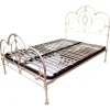 Pamono Cream Wrought Iron Double Bed, 1970s> Beds & Bedroom Sets