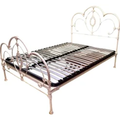 Pamono Cream Wrought Iron Double Bed, 1970s> Beds & Bedroom Sets