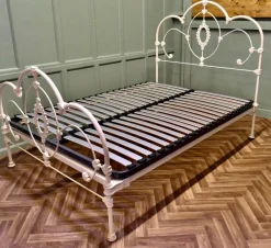 Pamono Cream Wrought Iron Double Bed, 1970s> Beds & Bedroom Sets