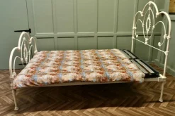 Pamono Cream Wrought Iron Double Bed, 1970s><noscript><img width=
