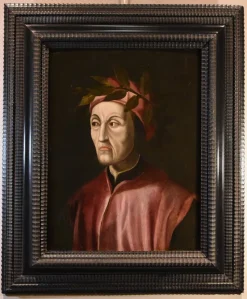 Pamono Cristofano di Papi Dell'altissimo, Portrait of Dante Alighieri, 1600, Oil on Board, Framed> Contemporary|Painting