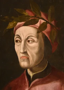 Pamono Cristofano di Papi Dell'altissimo, Portrait of Dante Alighieri, 1600, Oil on Board, Framed><noscript><img width=