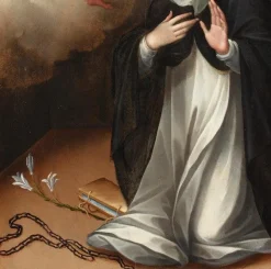 Pamono Cristofano Roncalli, Saint Catherine of Siena Chooses the Crown of Thorns, 16th Century, Oil on Panel, Framed><noscript><img width=