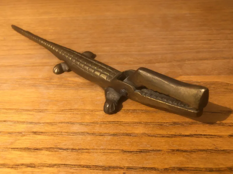 Sale Pamono Crocodile Nutcracker in Brass by Walter Bosse, 1950s