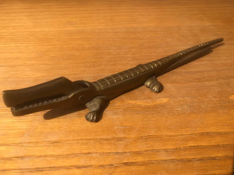 Sale Pamono Crocodile Nutcracker in Brass by Walter Bosse, 1950s