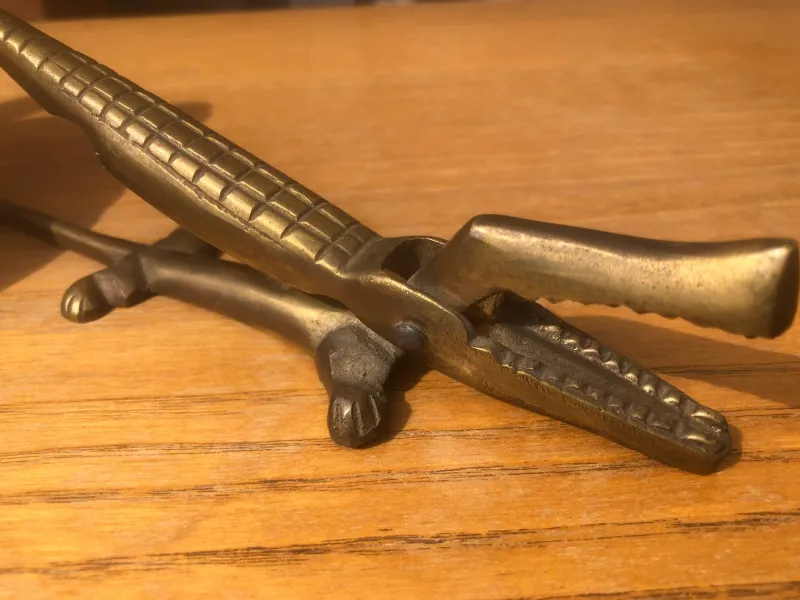 Sale Pamono Crocodile Nutcracker in Brass by Walter Bosse, 1950s