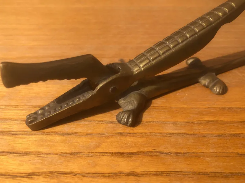 Sale Pamono Crocodile Nutcracker in Brass by Walter Bosse, 1950s