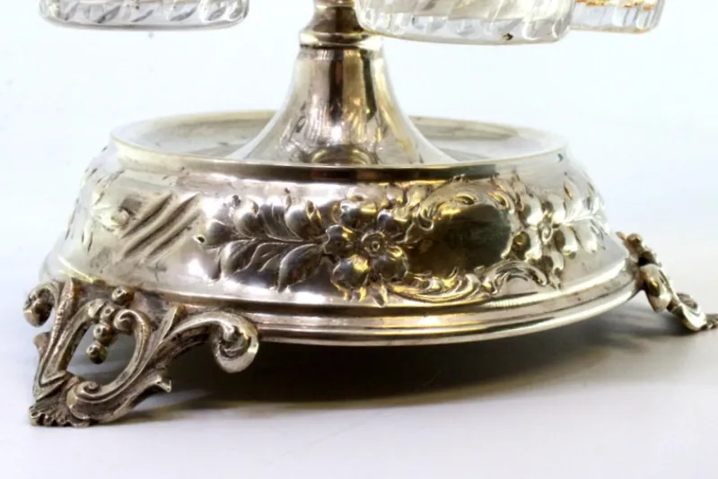 Pamono Cruet Set with Silver Structure and Mustard Bowl with Salt and Pepper Shaker, Set of 5> Bottles, Carafes & Jugs
