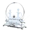 Pamono Cruet with Silver Structure with Two Cruets and Salt and Pepper Shaker and Mustard Pot with Spoon, Set of 7> Bottles, Carafes & Jugs
