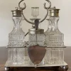 New Pamono Crystal & Silver Condiment Set with Shield & Coat of Arms, Set of 7