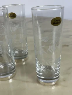 Best Pamono Crystal and Silver Glasses, 1970s, Set of 6