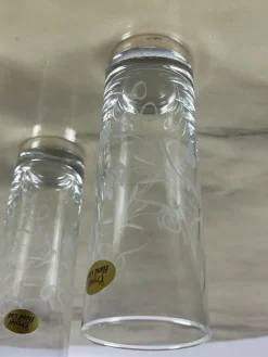 Best Pamono Crystal and Silver Glasses, 1970s, Set of 6