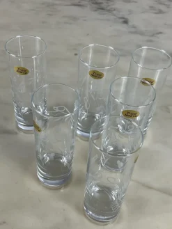 Best Pamono Crystal and Silver Glasses, 1970s, Set of 6