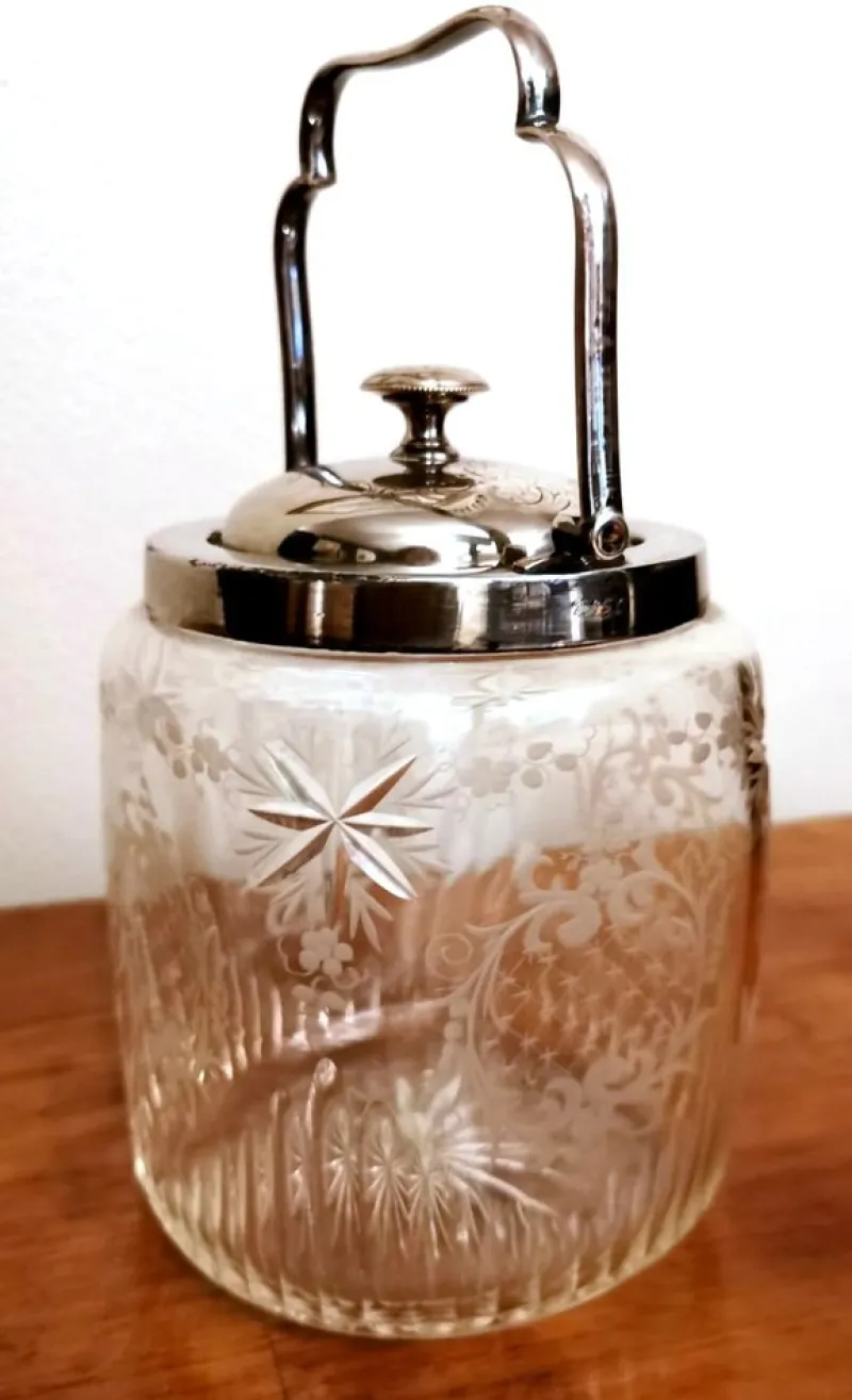 Pamono Crystal and Silver-Plated Ice Bucket with Lid from Mappin & Brothers> Ice Buckets & Wine Coolers