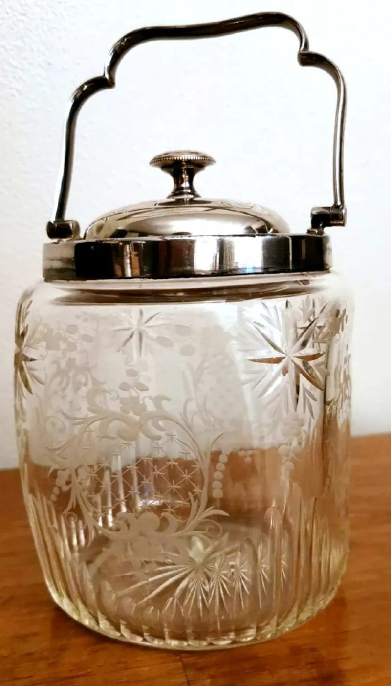 Pamono Crystal and Silver-Plated Ice Bucket with Lid from Mappin & Brothers> Ice Buckets & Wine Coolers