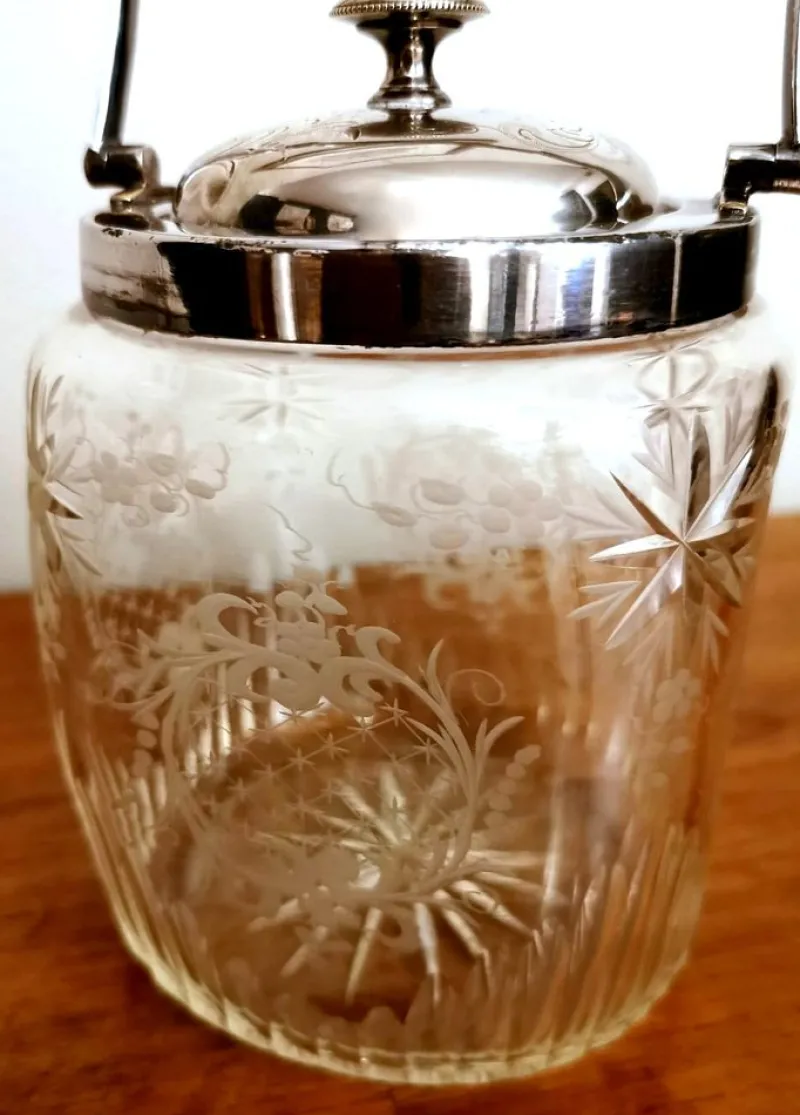 Pamono Crystal and Silver-Plated Ice Bucket with Lid from Mappin & Brothers> Ice Buckets & Wine Coolers
