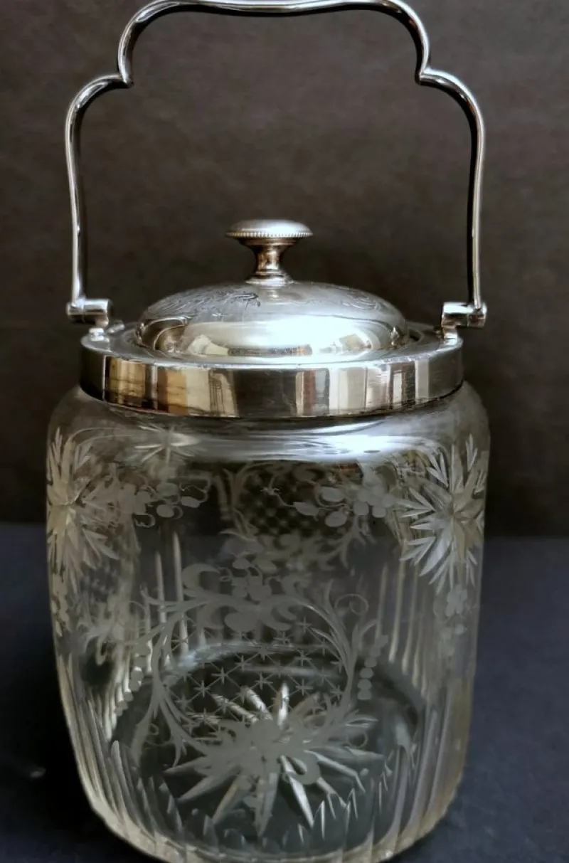 Pamono Crystal and Silver-Plated Ice Bucket with Lid from Mappin & Brothers> Ice Buckets & Wine Coolers