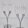 Clearance Pamono Crystal Champagne Flutes in Holder by Philippe Di Meo for Moët & Chandon, 1980s, Set of 2
