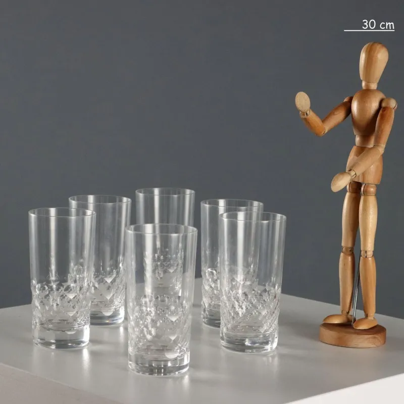 Outlet Pamono Crystal Chauny Highball Glasses from Baccarat, Set of 6