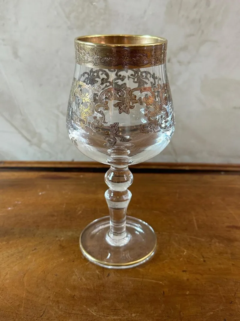 Pamono Crystal Glasses, 1950, Set of 6> Glassware