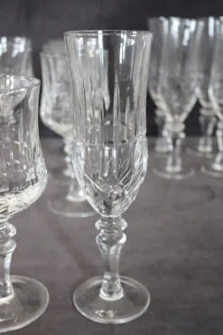 Clearance Pamono Crystal Glasses, 1970s, Set of 18