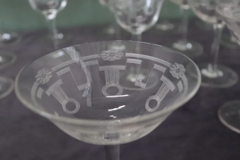 Pamono Crystal Glasses, 1970s, Set of 28> Glassware