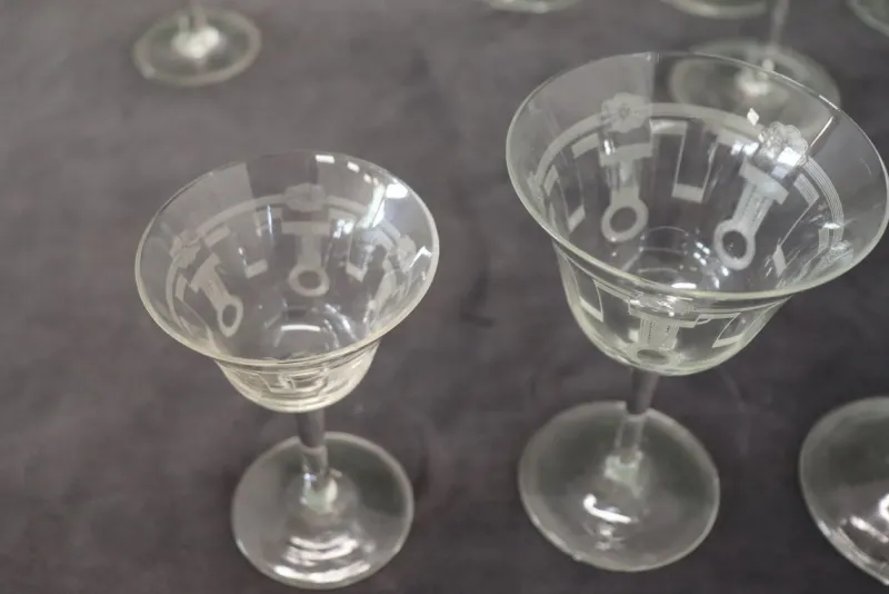 Pamono Crystal Glasses, 1970s, Set of 28> Glassware