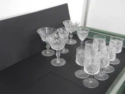 New Pamono Crystal Glasses, 1950s, Set of 12