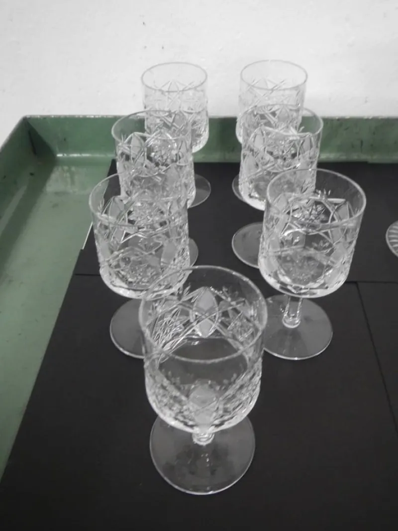 New Pamono Crystal Glasses, 1950s, Set of 12