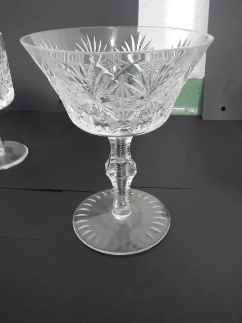 New Pamono Crystal Glasses, 1950s, Set of 12