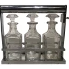 New Pamono Crystal Liquor Bottle Set by Jacques Adnet for Baccarat, Set of 4