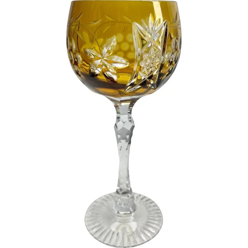 Pamono Crystal Stem Glasses, 1950s, Set of 6> Glassware