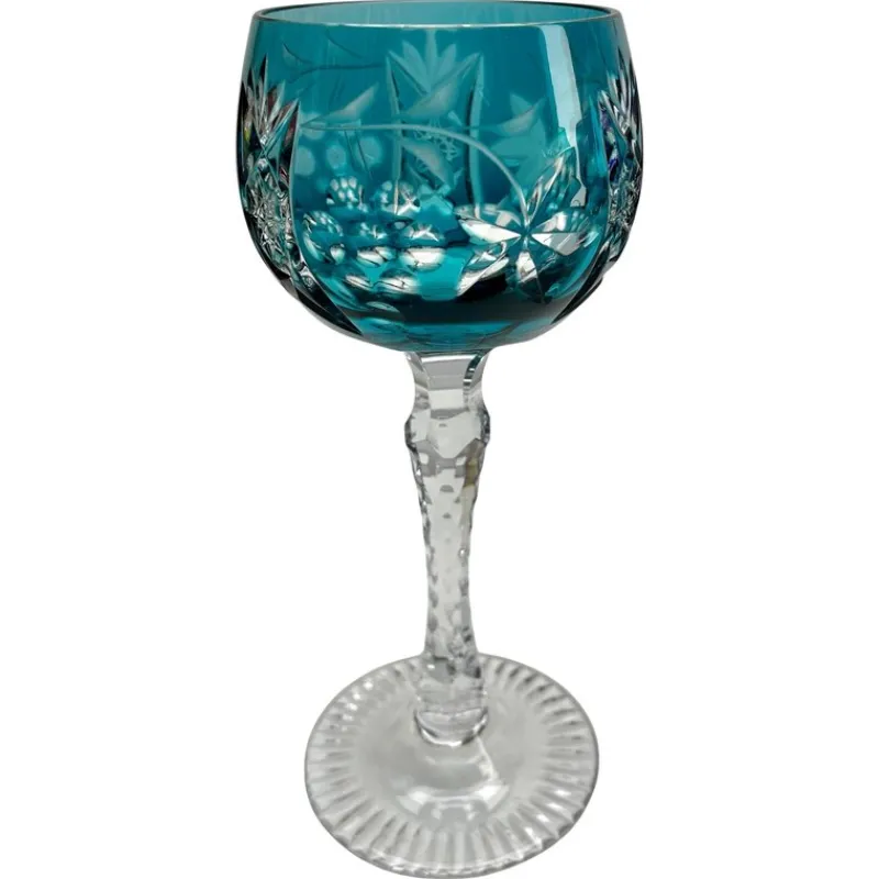 Pamono Crystal Stem Glasses, 1950s, Set of 6> Glassware