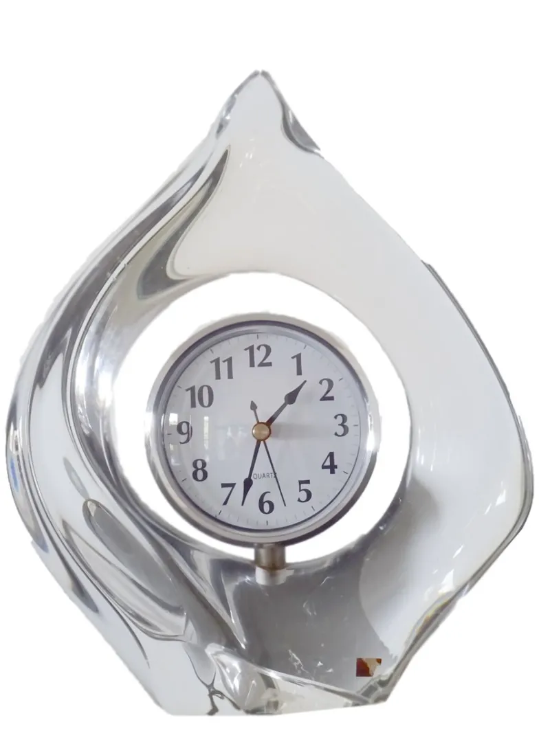 Sale Pamono Crystal Teardrop Clock by Jean Daum for Daum, 1960s