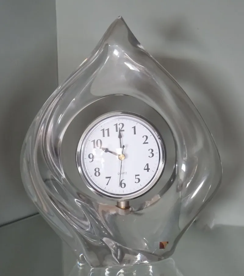 Sale Pamono Crystal Teardrop Clock by Jean Daum for Daum, 1960s