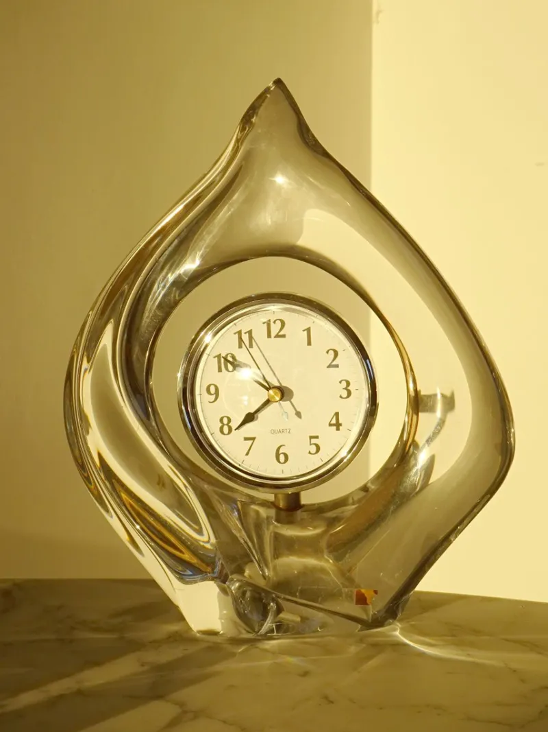 Sale Pamono Crystal Teardrop Clock by Jean Daum for Daum, 1960s